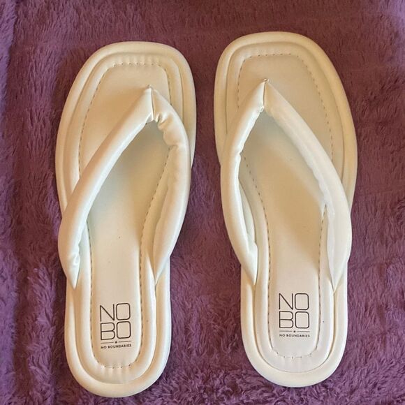 White Puffy Sandals   - Picture 1 of 3